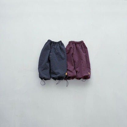 Toddler FW26 Fleece Lined Textured Plaid Adjustable Hem Jogger Pants (2-6y) - 2 Colors kids outfit