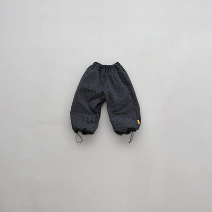Toddler FW26 Fleece Lined Textured Plaid Adjustable Hem Jogger Pants (2-6y) - 2 Colors kids outfit