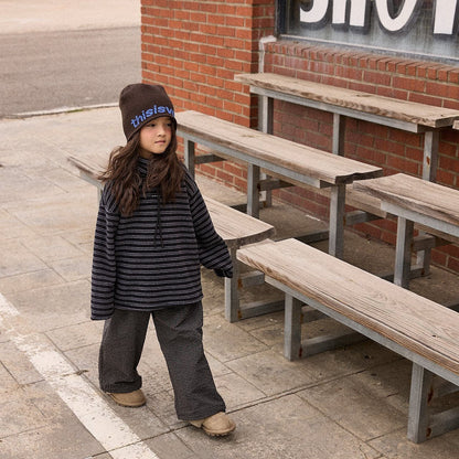 Toddler FW26 Fleece Lined Textured Plaid Adjustable Hem Jogger Pants (2-6y) - 2 Colors kids outfit