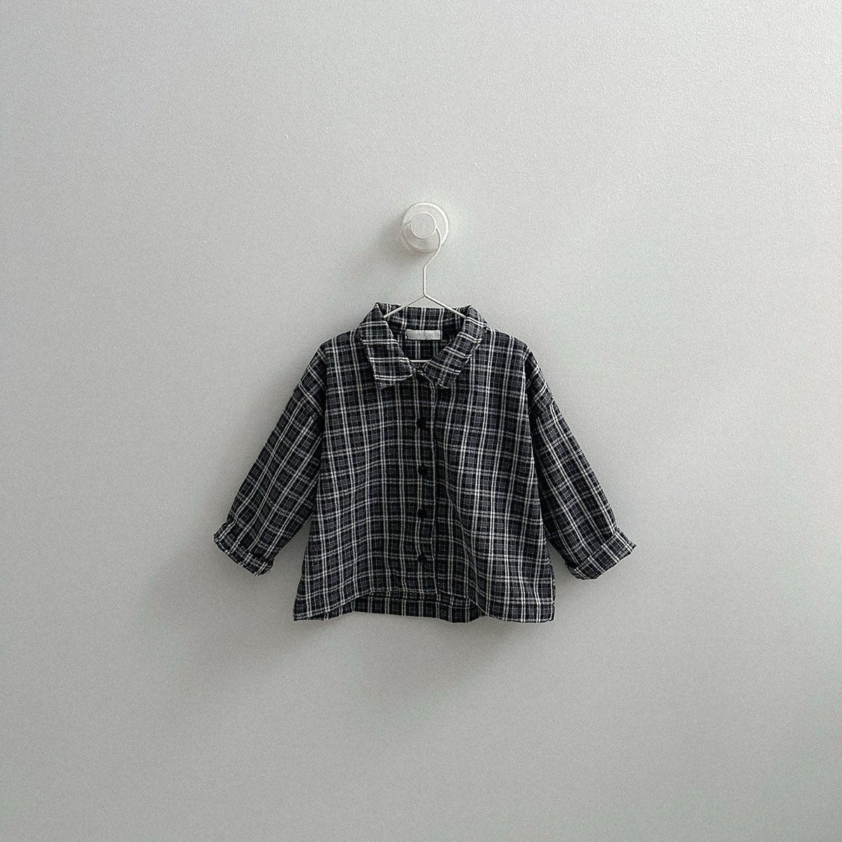 Toddler FW26 Plaid Flannel Shirt (10m-4y) - Black kids outfit