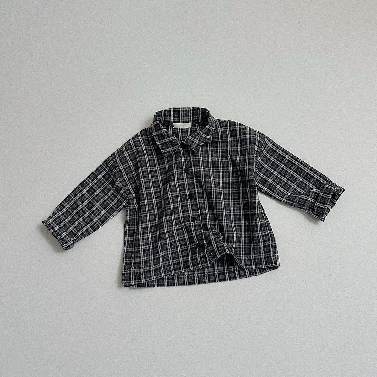 Toddler FW26 Plaid Flannel Shirt (10m-4y) - Black kids outfit