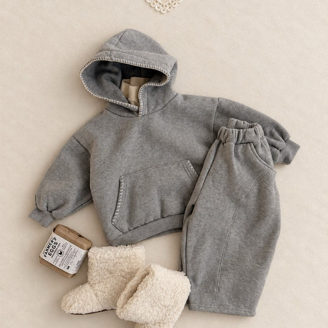 Toddler FW26 Stitch Detail Barrel Sweatpants (1-7y) - Heather Gray kids outfit