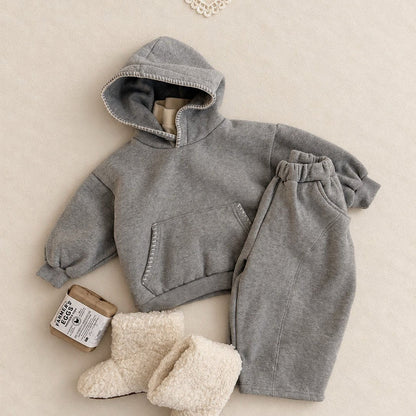Toddler FW26 Stitch Detail Barrel Sweatpants (1-7y) - Heather Gray kids outfit