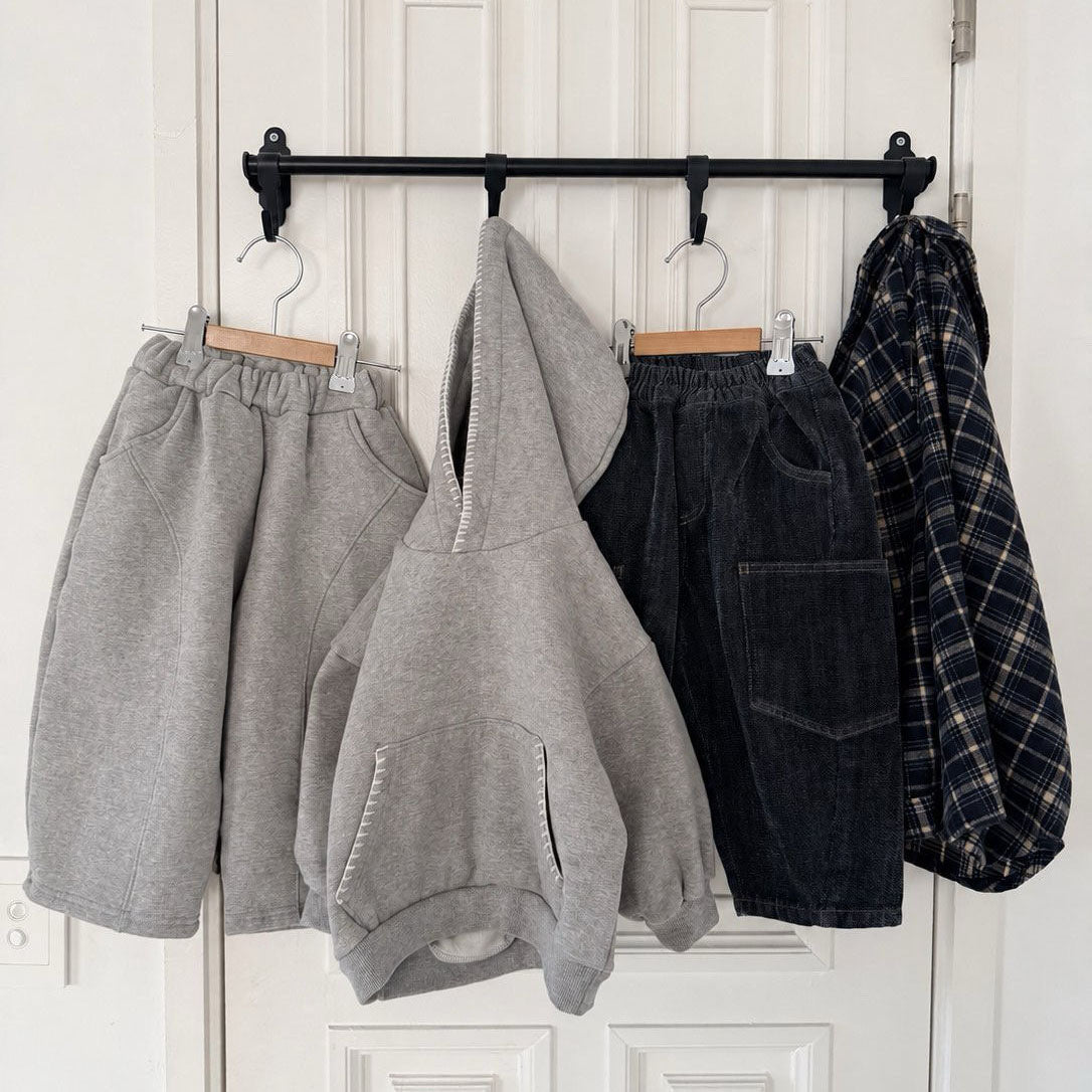 Toddler FW26 Stitch Detail Barrel Sweatpants (1-7y) - Heather Gray kids outfit
