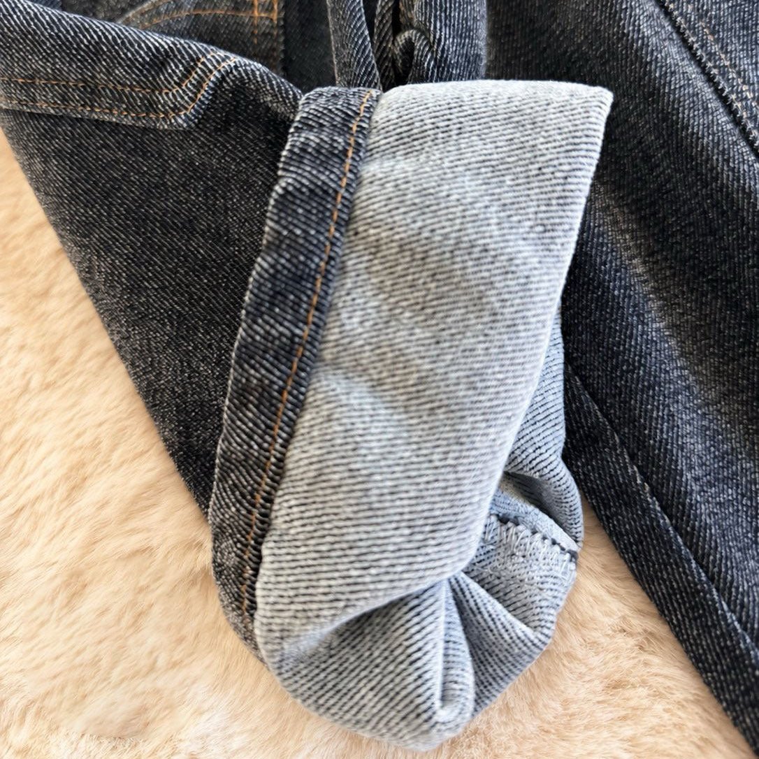 Toddler FW26 Stitch Detail Big Pocket Balloon Brushed Cotton Denim Pants (1-7y) - Blue kids outfit