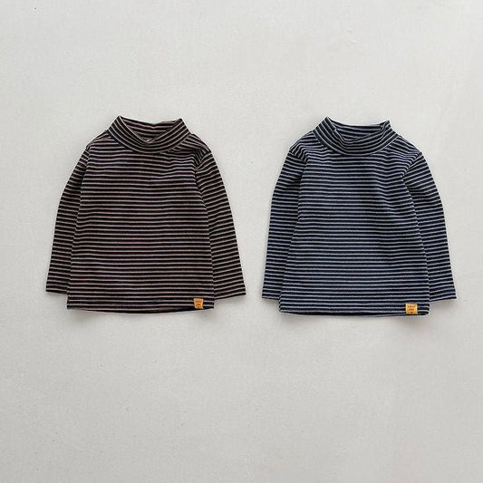 Toddler FW26 Stripe Mock Neck Long Sleeve Top (4m-6y) - 2 Colors kids outfit