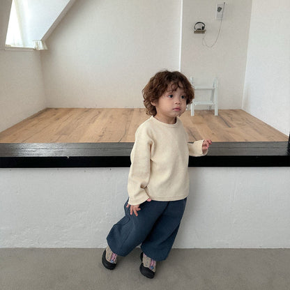 Toddler FW26 Waffle Long Sleeve Top (2-9y) - 3 Colors kids outfit