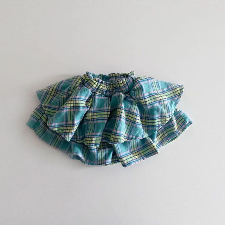 Toddler Hei Ruffle Layered Plaid Skirted Shorts (1 - 6y) - 2 Colors kids outfit