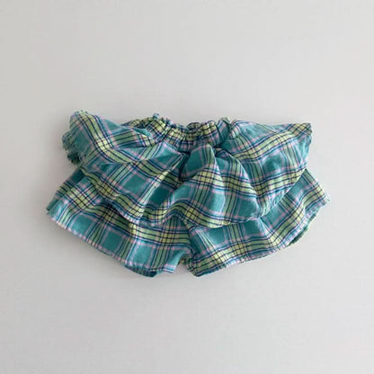 Toddler Hei Ruffle Layered Plaid Skirted Shorts (1 - 6y) - 2 Colors kids outfit