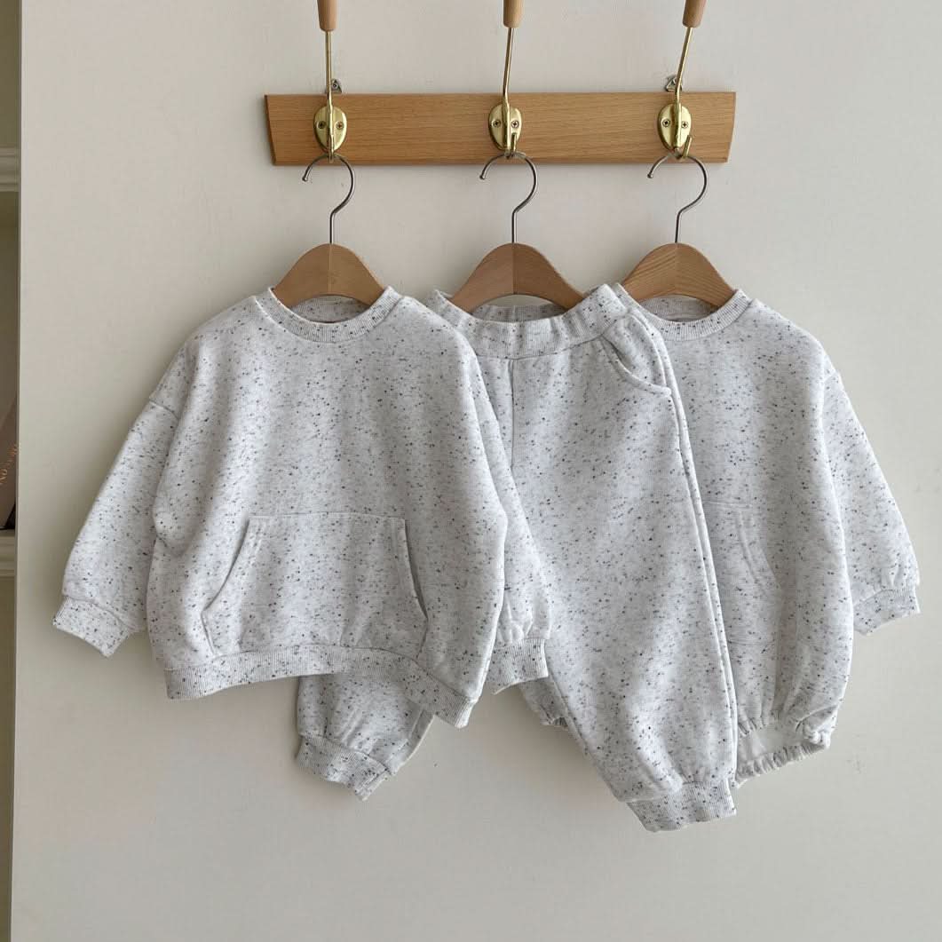 Toddler Kangaroo Pocket Confetti Sweatshirt and Jogger Pants Set (1 - 6y) - 2 Colors kids outfit