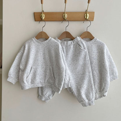 Toddler Kangaroo Pocket Confetti Sweatshirt and Jogger Pants Set (1 - 6y) - 2 Colors kids outfit