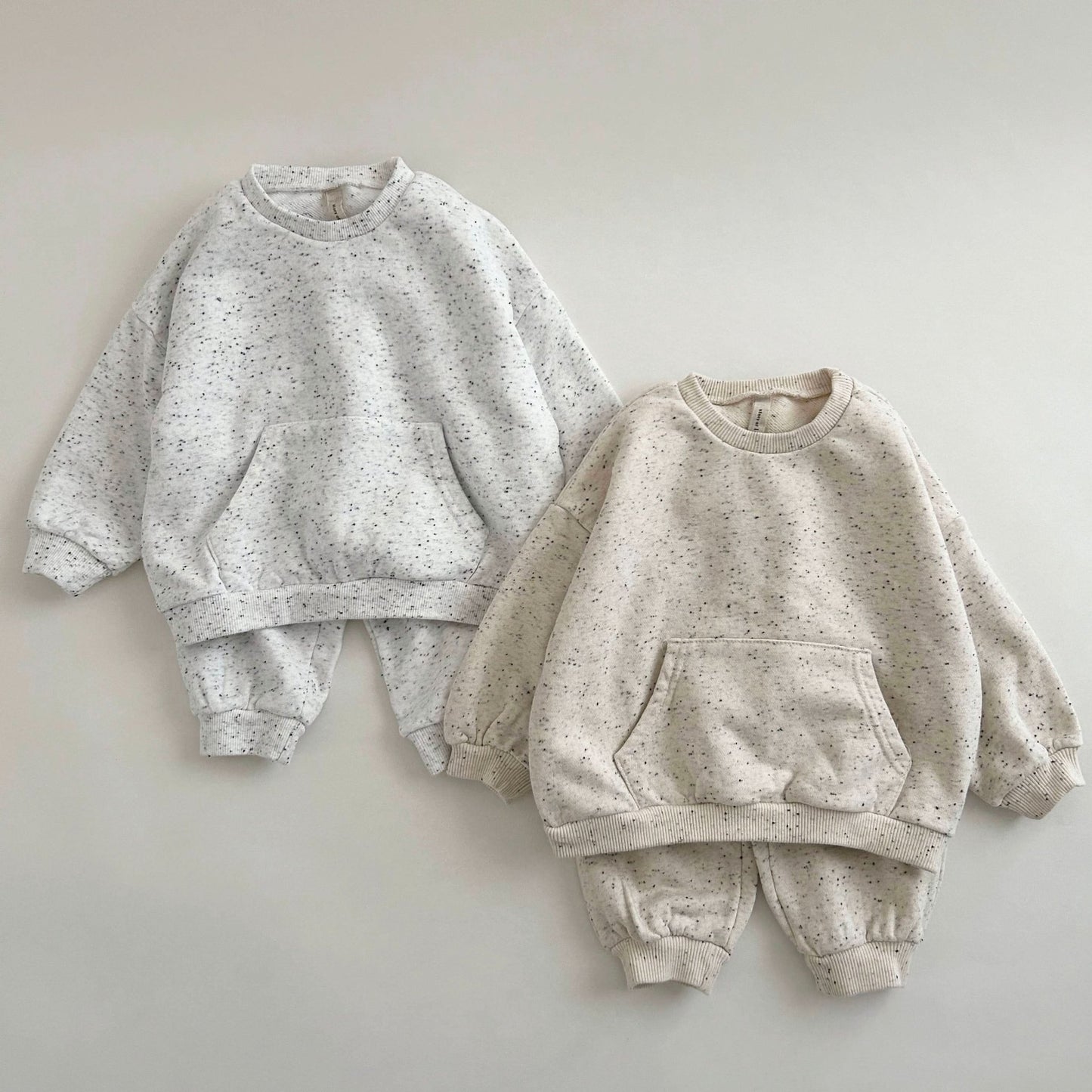 Toddler Kangaroo Pocket Confetti Sweatshirt and Jogger Pants Set (1 - 6y) - 2 Colors kids outfit
