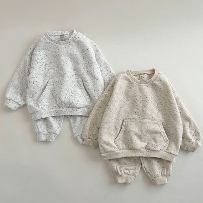 Toddler Kangaroo Pocket Confetti Sweatshirt and Jogger Pants Set (1 - 6y) - 2 Colors kids outfit