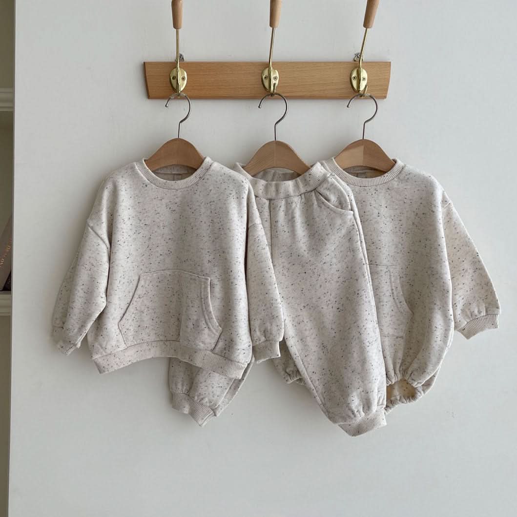 Toddler Kangaroo Pocket Confetti Sweatshirt and Jogger Pants Set (1 - 6y) - 2 Colors kids outfit