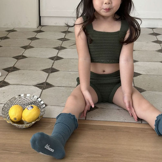 Toddler Knit Bikini Top and Bottom 2 Piece Set (2 - 5y) - Olive kids outfit