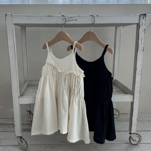 Toddler LaCamel Frill Trim Sleeveless Dress (1 - 6y) - Ivory kids outfit