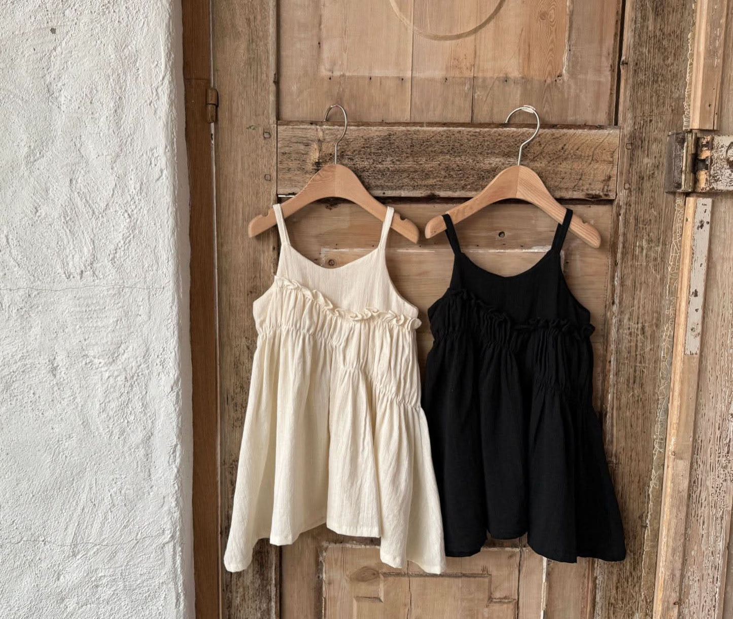 Toddler LaCamel Frill Trim Sleeveless Dress (1 - 6y) - Ivory kids outfit