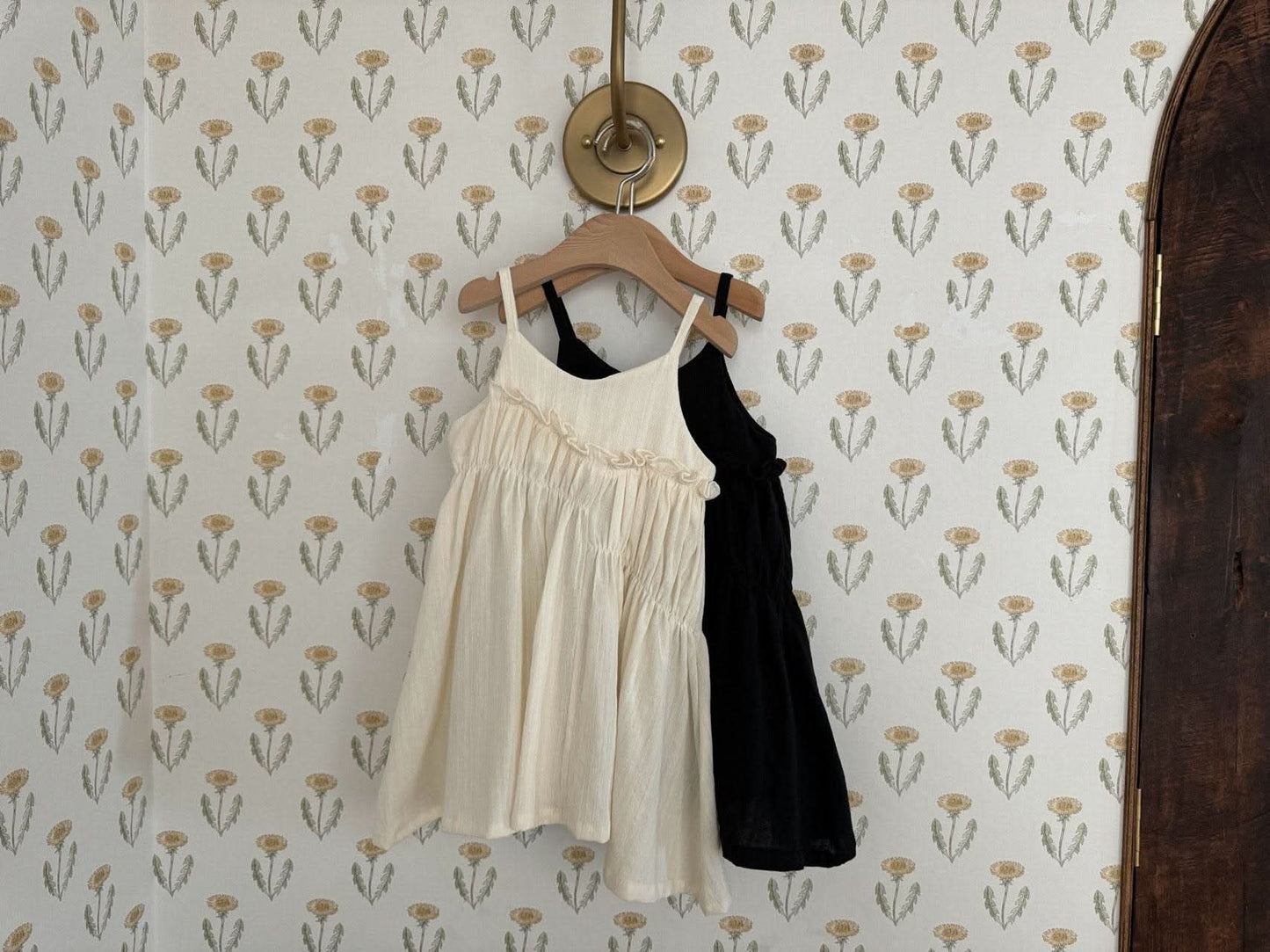 Toddler LaCamel Frill Trim Sleeveless Dress (1 - 6y) - Ivory kids outfit