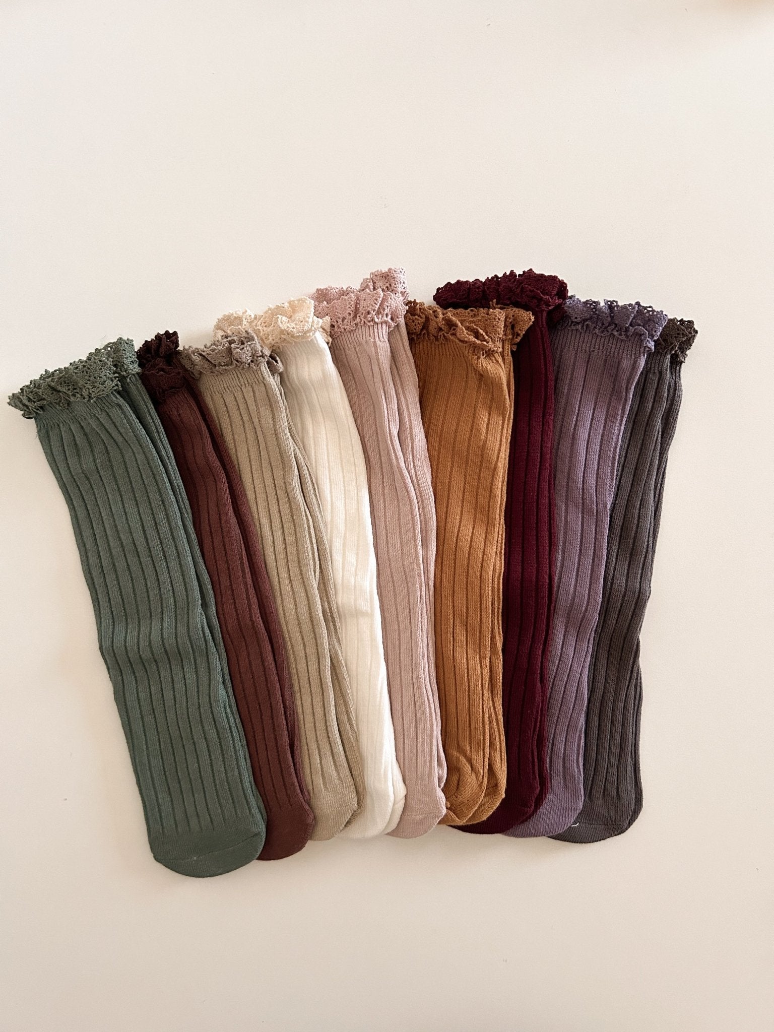 Toddler Lace Trim Ribbed Socks (1 - 12y) - 9 Colors kids outfit