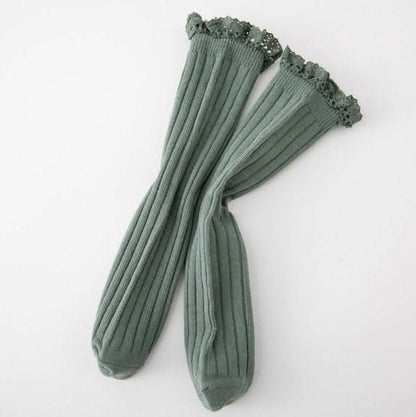 Toddler Lace Trim Ribbed Socks (1 - 12y) - 9 Colors kids outfit