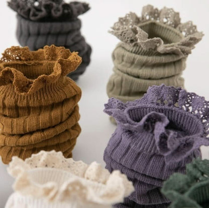 Toddler Lace Trim Ribbed Socks (1 - 12y) - 9 Colors kids outfit