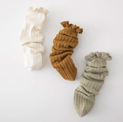 Toddler Lace Trim Ribbed Socks (1 - 12y) - 9 Colors kids outfit