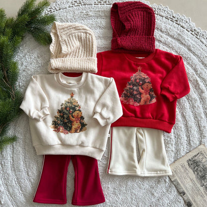 Toddler Lala FW25 Christmas Tree Sweatshirt (1 - 6y) - 2 Colors kids outfit