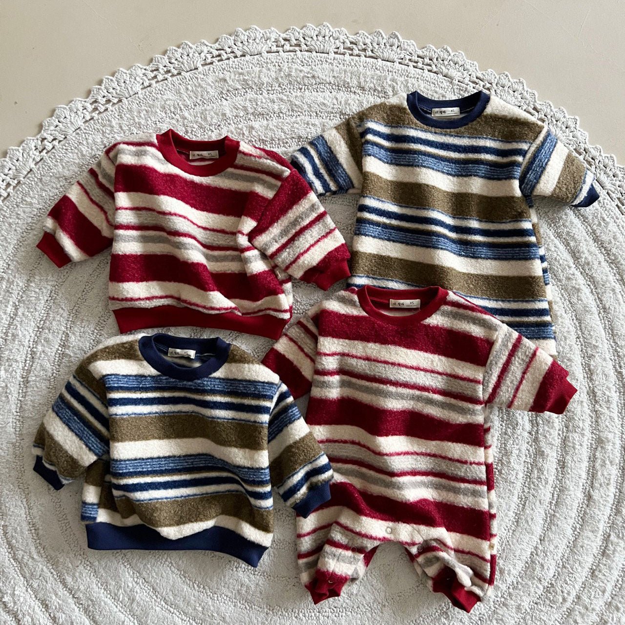 Toddler Lala FW25 Cozy Stripe Sweatshirt (1 - 6y) - 2 Colors kids outfit