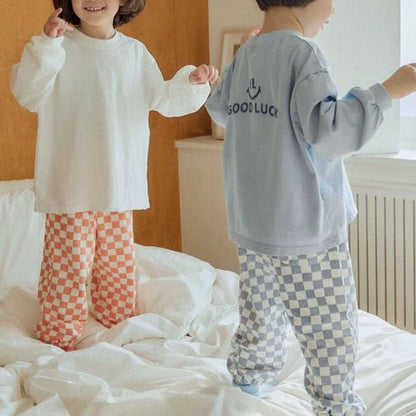 Toddler Land S24 Long Sleeve 'GOOD LUCK' Tee (4m - 6y) - 4 Colors kids outfit