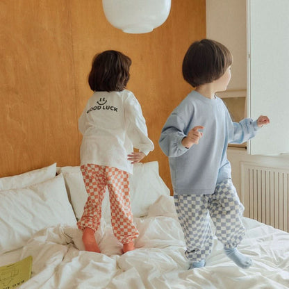 Toddler Land S24 Long Sleeve 'GOOD LUCK' Tee (4m - 6y) - 4 Colors kids outfit