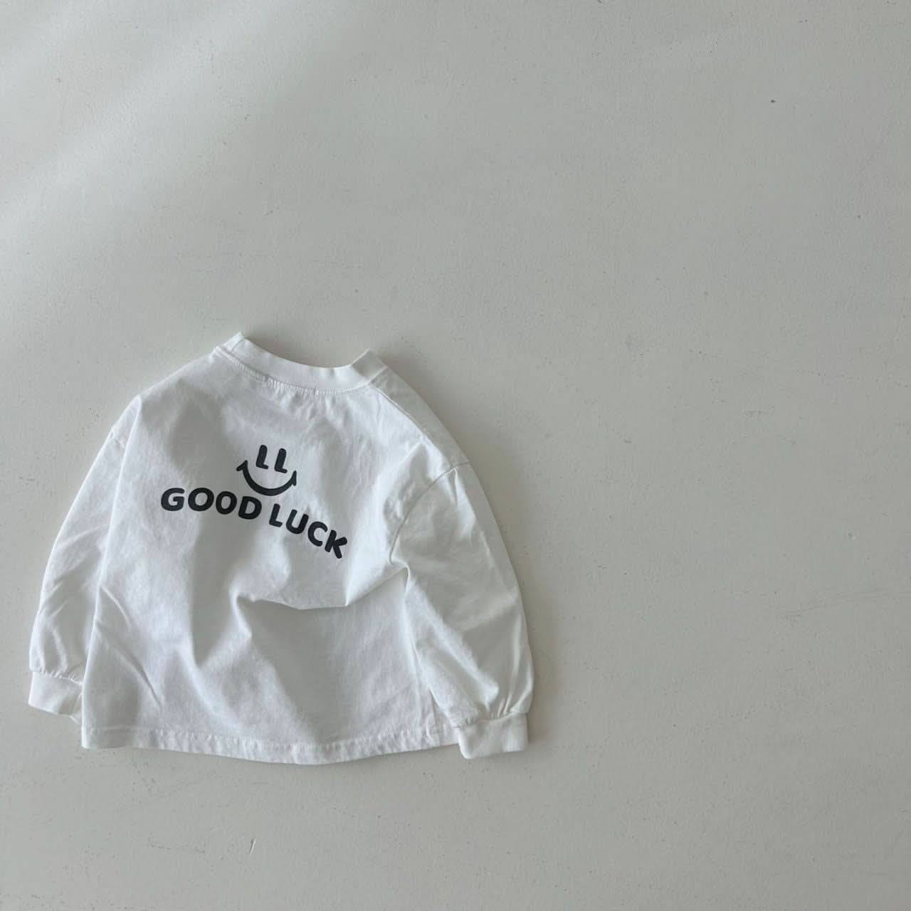 Toddler Land S24 Long Sleeve 'GOOD LUCK' Tee (4m - 6y) - 4 Colors kids outfit