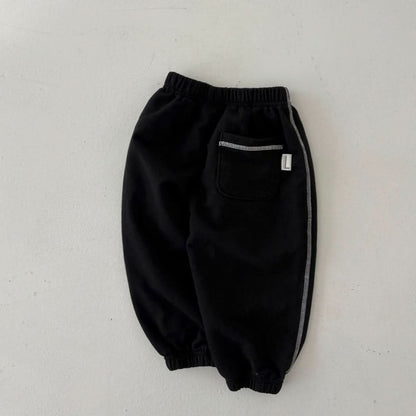 Toddler Land S25 Contrast Shoulder Stitch Long Sleeve Sweatshirt and Jogger Pants (1 - 6y) - 3 Colors kids outfit