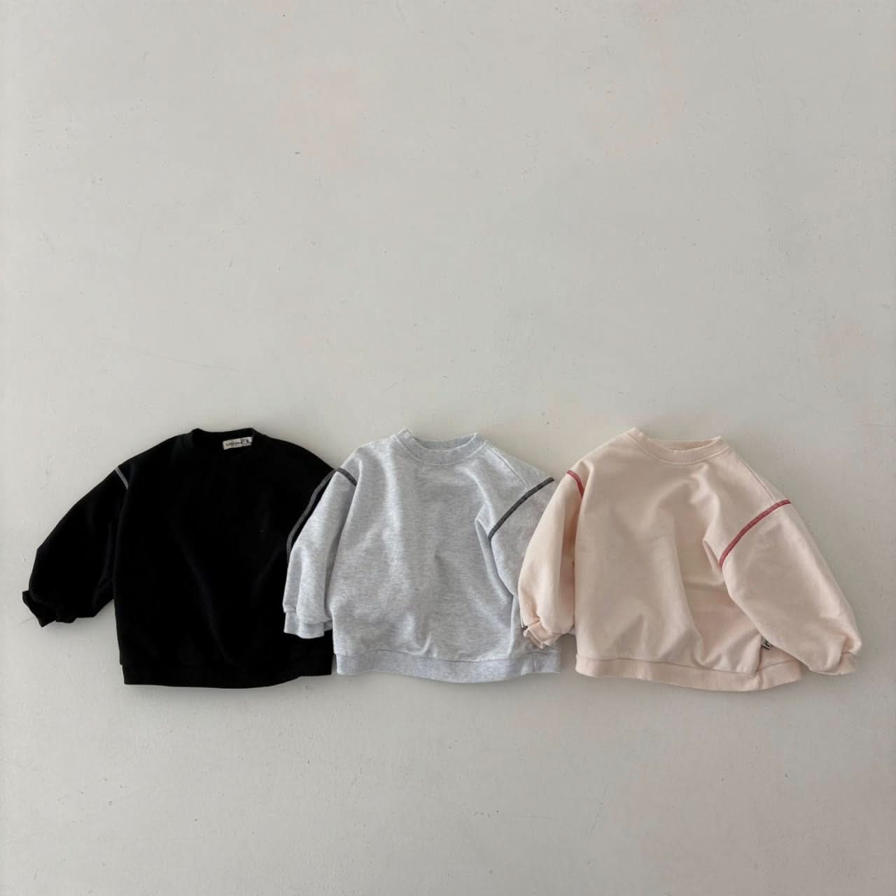 Toddler Land S25 Contrast Shoulder Stitch Long Sleeve Sweatshirt and Jogger Pants (1 - 6y) - 3 Colors kids outfit