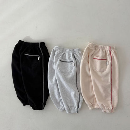 Toddler Land S25 Contrast Shoulder Stitch Long Sleeve Sweatshirt and Jogger Pants (1 - 6y) - 3 Colors kids outfit