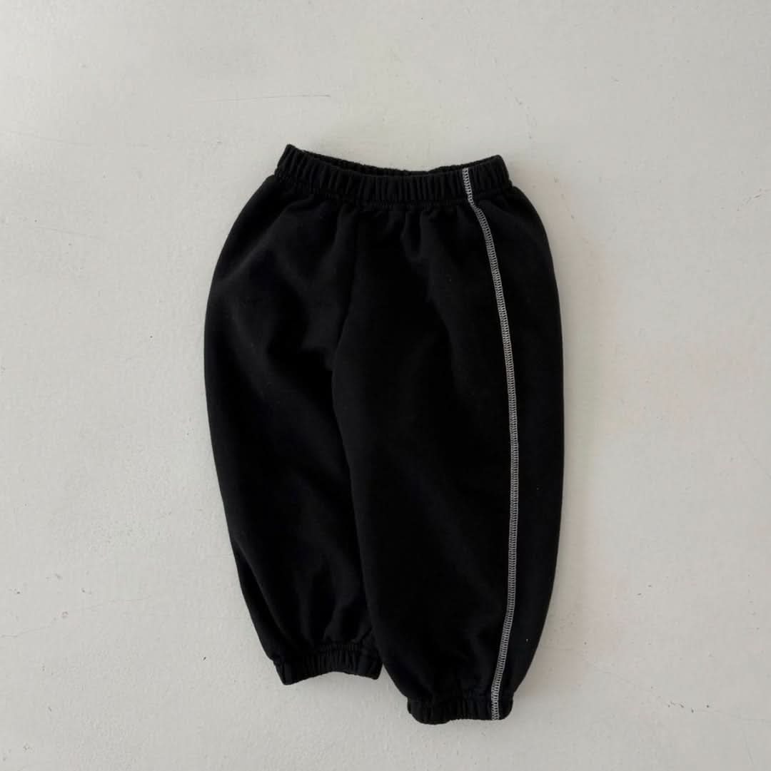 Toddler Land S25 Contrast Shoulder Stitch Long Sleeve Sweatshirt and Jogger Pants (1 - 6y) - 3 Colors kids outfit