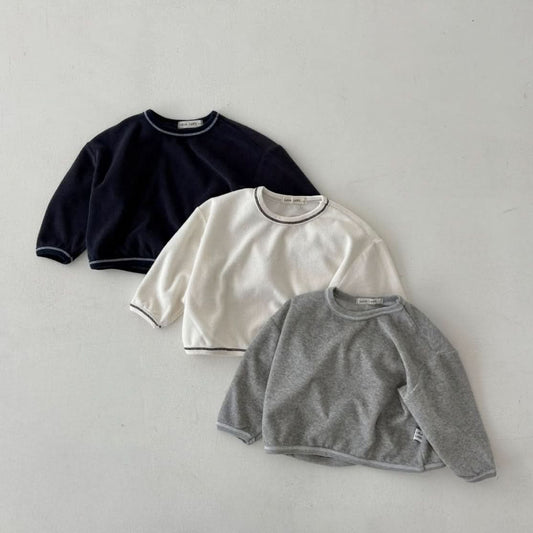 Toddler Land S25 Contrast Stitch Long Sleeve Top (1 - 6y) - 3 Colors kids outfit