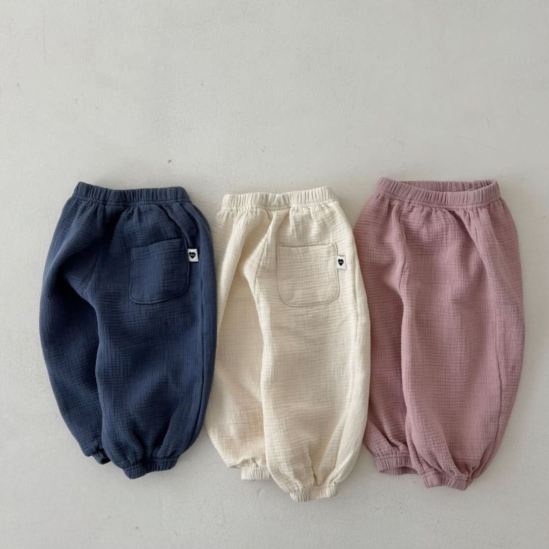 Toddler Land S25 Textured Cotton Jogger Pants (1 - 6y) - 3 Colors kids outfit