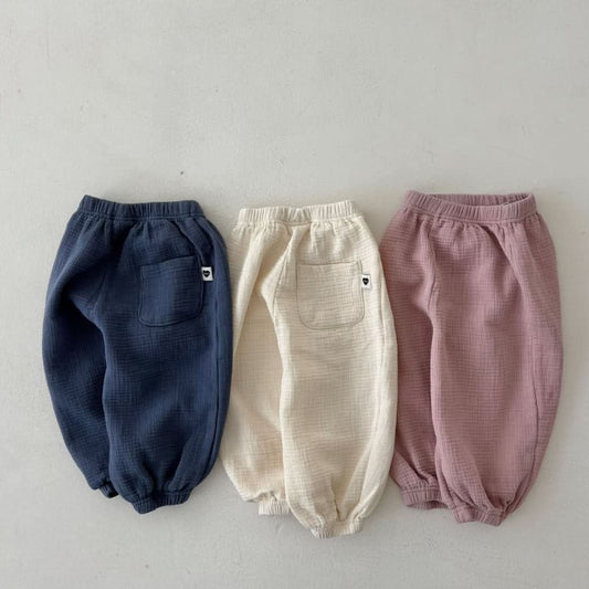 Toddler Land S25 Textured Cotton Jogger Pants (1 - 6y) - 3 Colors kids outfit