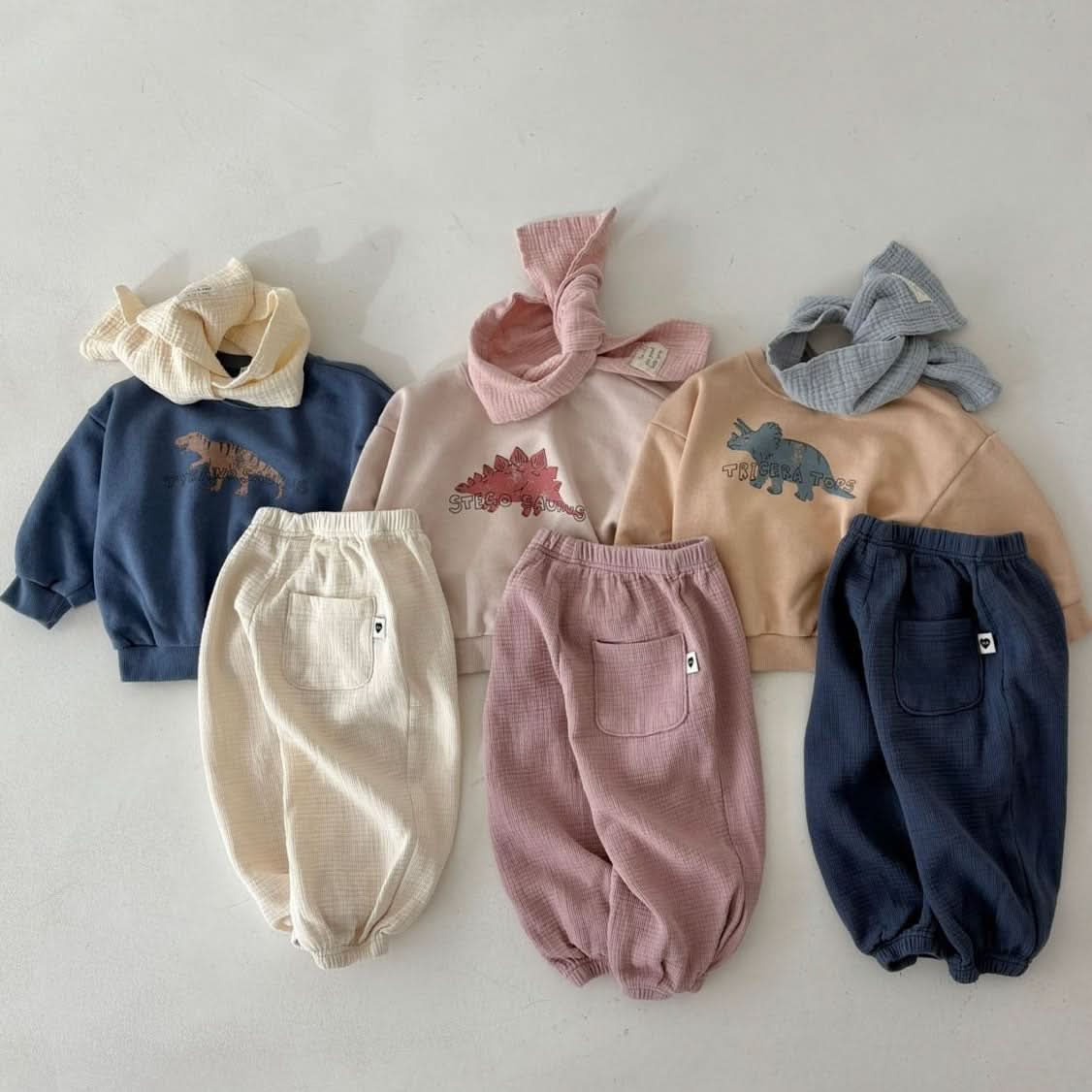 Toddler Land S25 Textured Cotton Jogger Pants (1 - 6y) - 3 Colors kids outfit