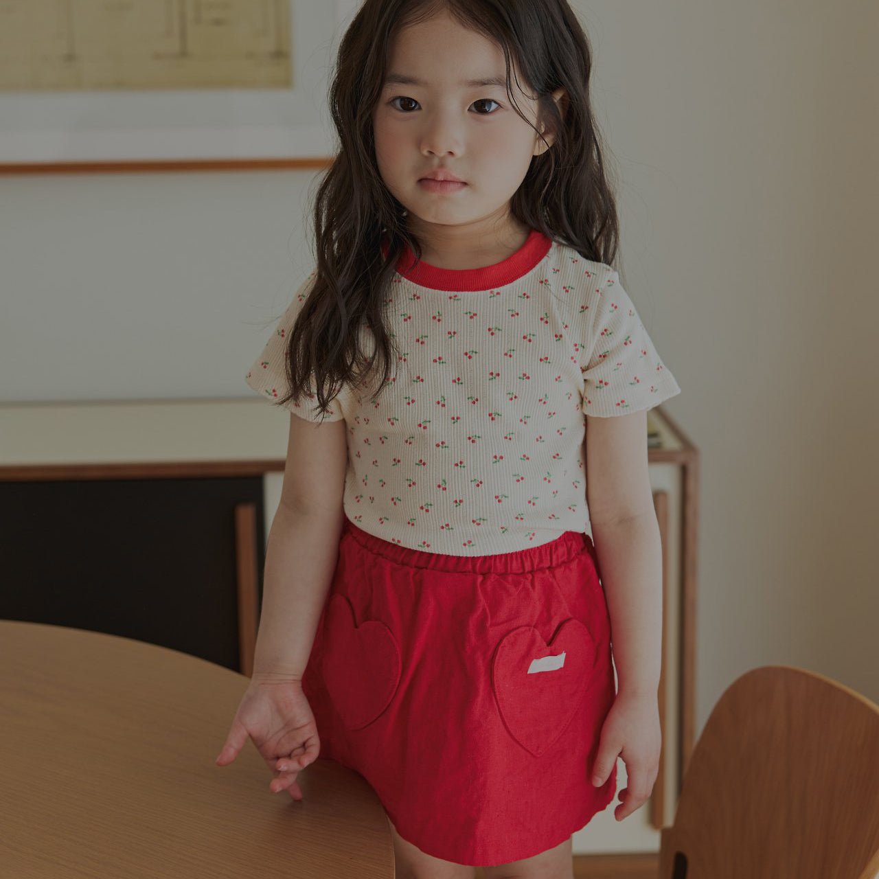 Toddler Land SS26 Heart Pocket Skort (1 - 6y) - Red - AT NOON STORE