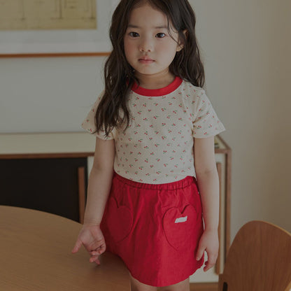Toddler Land SS26 Heart Pocket Skort (1 - 6y) - Red - AT NOON STORE