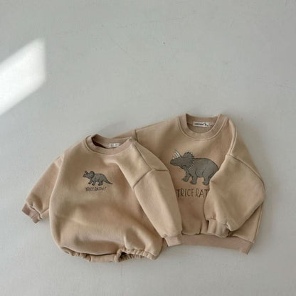Toddler Land W24 Warm Brushed Fabric Dinosaur Sweatshirt (1 - 6y) - 3 Colors kids outfit