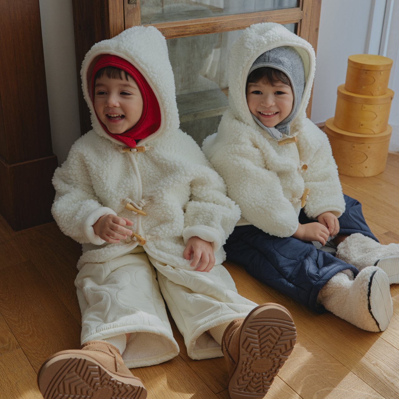 Toddler Land W25 Sherpa Duffle Hooded Jacket (1 - 6y) - 2 Colors kids outfit