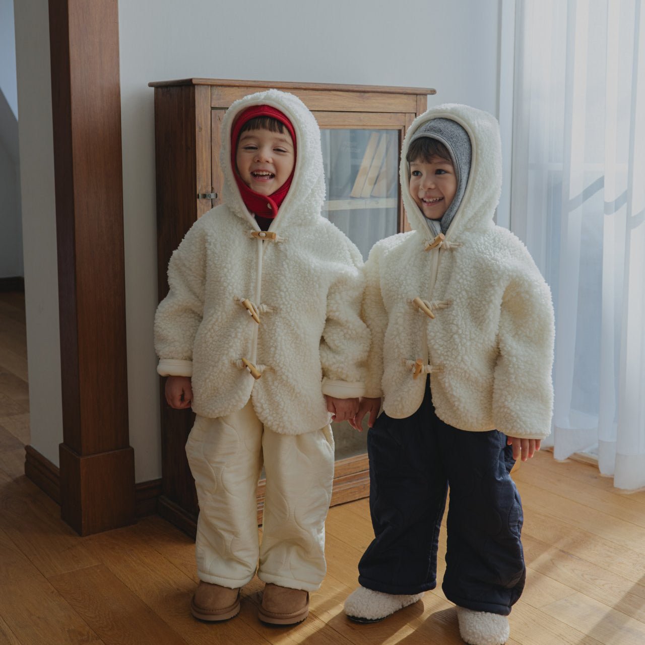 Toddler Land W25 Sherpa Duffle Hooded Jacket (1 - 6y) - 2 Colors kids outfit
