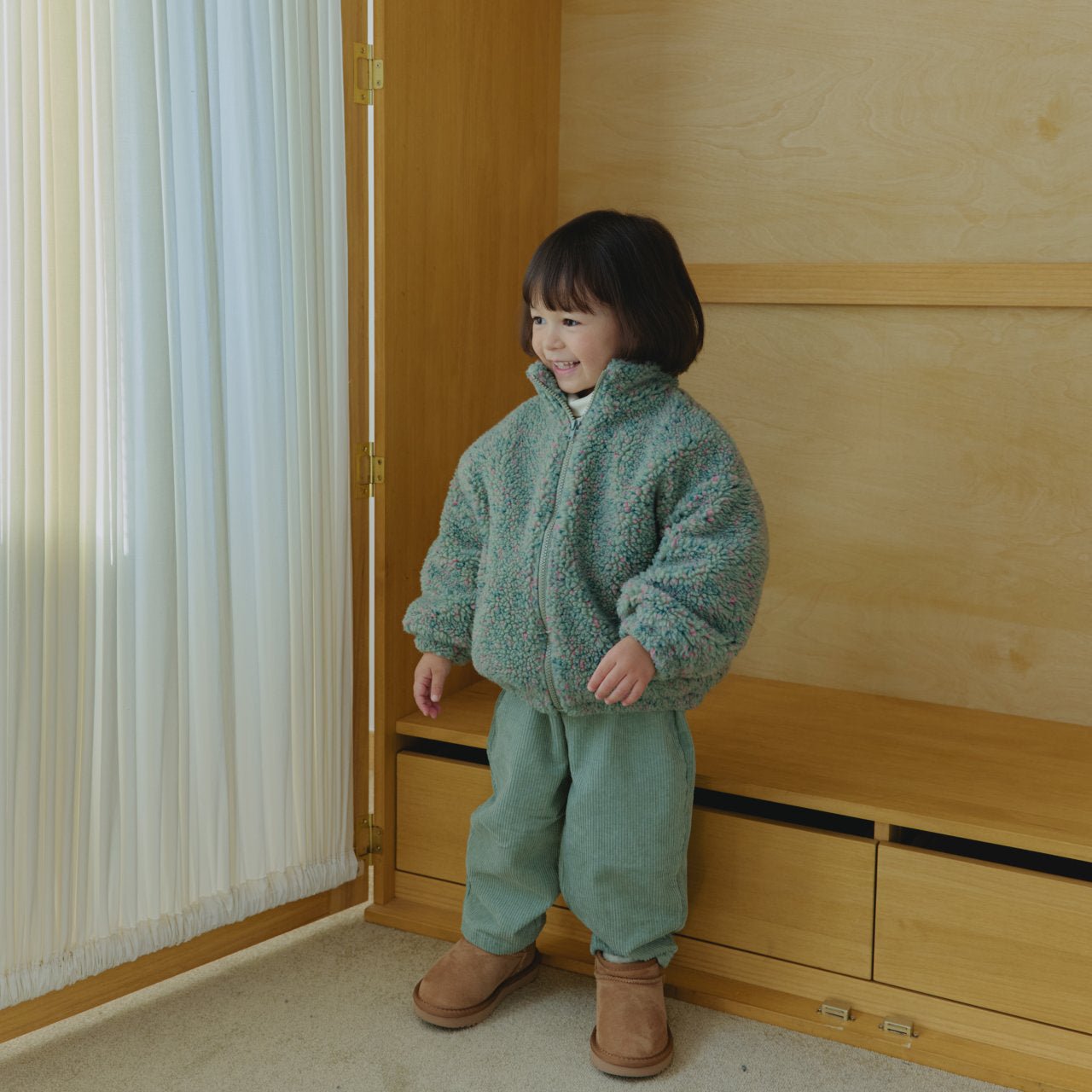Toddler Land W25 Sherpa Mock Neck Zip - Up Jacket (1 - 6y) - 3 Colors kids outfit