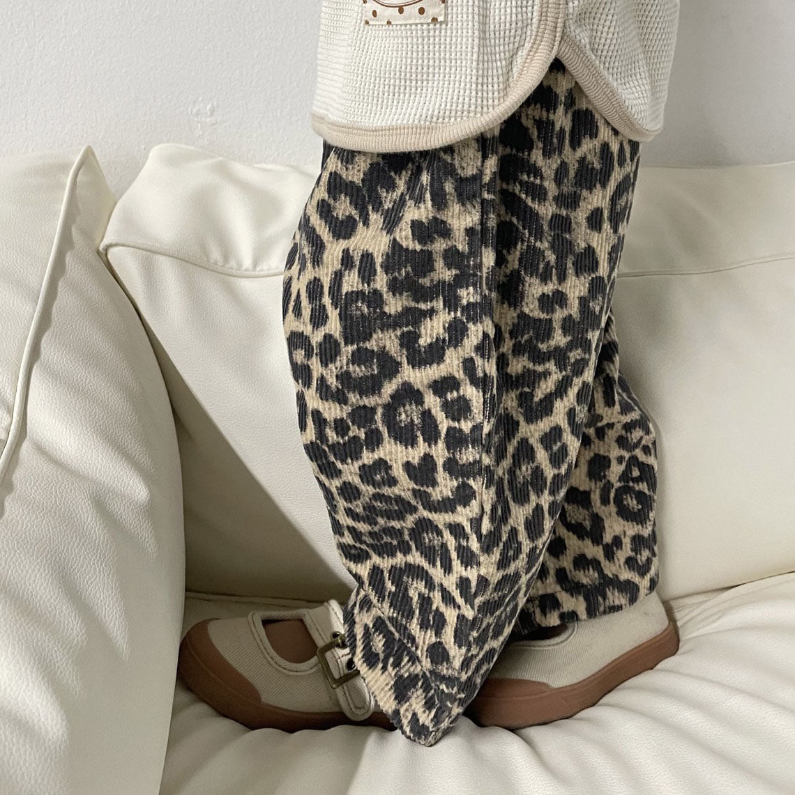 Toddler Leopard Corduroy Pull - on Pants (1 - 7y) - 2 Colors kids outfit