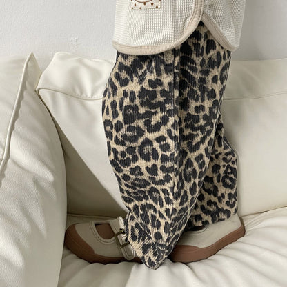 Toddler Leopard Corduroy Pull - on Pants (1 - 7y) - 2 Colors kids outfit