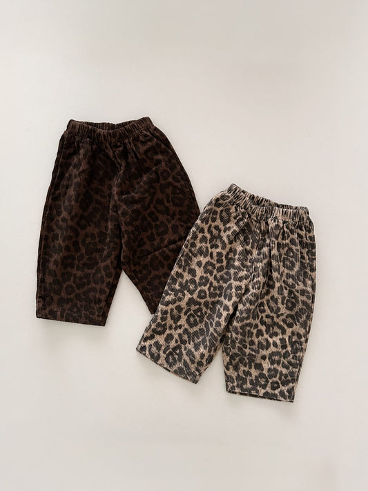 Toddler Leopard Corduroy Pull - on Pants (1 - 7y) - 2 Colors kids outfit
