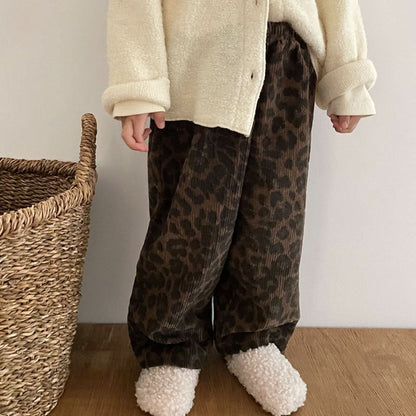 Toddler Leopard Corduroy Pull - on Pants (1 - 7y) - 2 Colors kids outfit