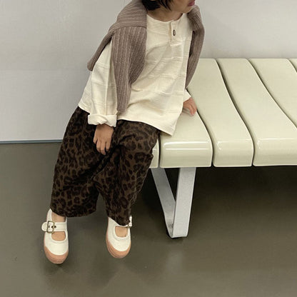 Toddler Leopard Corduroy Pull - on Pants (1 - 7y) - 2 Colors kids outfit